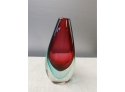 Mid-century Modern Murano Glass Teardrop Form Vase