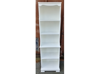 White Painted Step-back Pine Bookshelf