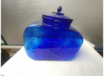Cobalt Blue Planter's Peanut Jar