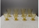 8 Depression Glasses Four Water And For Juice Matching Federal Glass Company Madrid Pattern