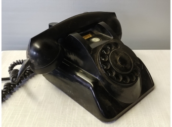 Vintage Black Plastic PTT Streamline Cradle Telephone