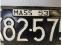 1953 Massachusetts Car License Plate