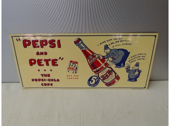 Pepsi And Pete The Pepsi Cola Cops  Tin Advertising Sign