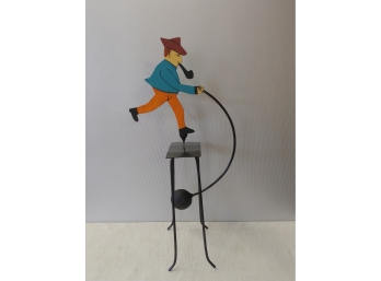 Handcrafted Sheet Metal Balance Toy Of Man With Pipe