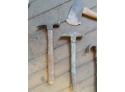 Three Old Claw Hammers A Ball-peen Hammer And A Pexto Acts As Is