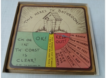 1943 Three Mountaineers Inc. This Here's Th' Bathroom ! Door Sign