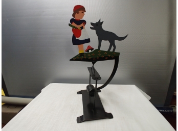 Handcrafted Sheet Metal Little Red Riding Hood Balance Toy