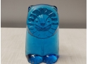 Mid-century Blue Glass Lion Figure