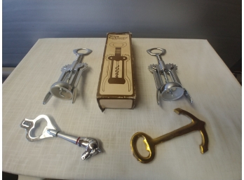 Bottle Opener And Winged Corkscrew Lot