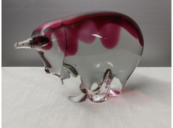 Mid-century Murano Glass Bull By Alvin As Is