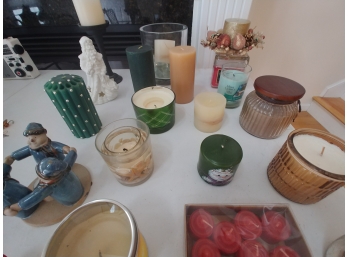 Lot Of 20-plus Candles Candle Holders Etc