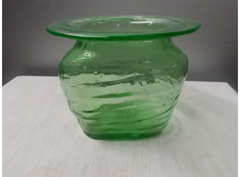 Hand Blown Depression-era Uranium Glass Vase