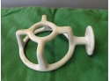 White Enamel Over Cast Iron Wall Mount Cup Holder