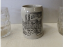 German Souvenir Beer Mug Of Munchen Signs M & M And Two Old Style Beer Mugs