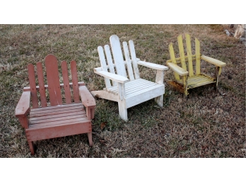 3 Kids Adirondack Wood Chairs