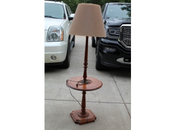 Wood End Table Lamp