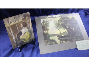 Two Unframed Prints 'Just Before Sunrise' 9 X 12.5 And 'spring Song' 7 X 9