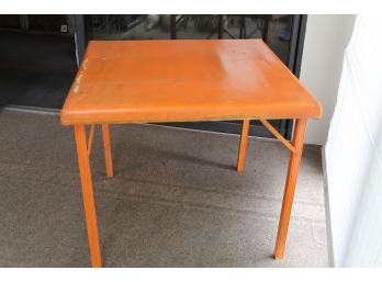 Old Orange Card Table