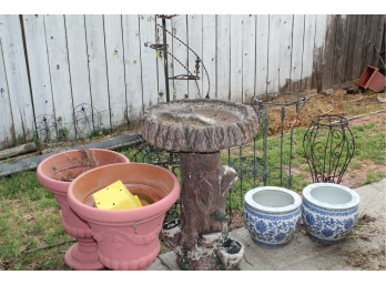 Birdbath, Plant Stands, Planting Pots