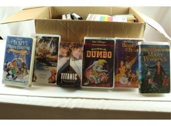 Box Full Of VHS Tapes, Originals And Copies