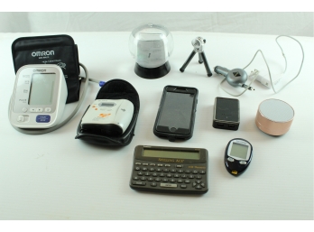 Electronics, Omron Blood Pressure Monitor, Sony Walkman, Franklin Spelling Ace, Miscellaneous Gadgets