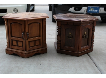 2 Wood End Tables, Not Matching, Rough Shape
