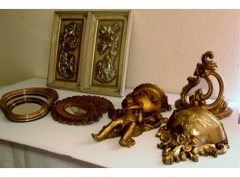 Variety Of Decorative Wall Hangings, Some Mirrors With Miscellaneous Box