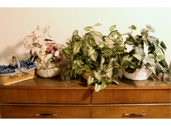 3 Plants In Baskets, Artificial