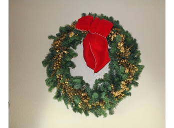 Large Artificial Christmas Wreath, Approx. 30' Diam.