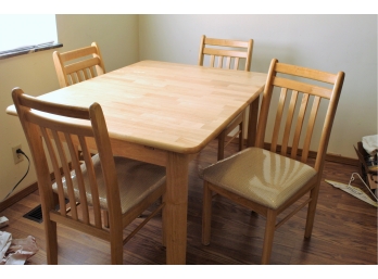 Wood Dining Room Table With Four Chairs, Good Condition