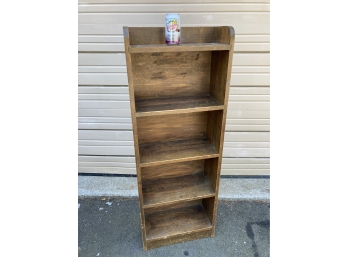 Narrow Vintage Maple Bookcase With 5 Shelves