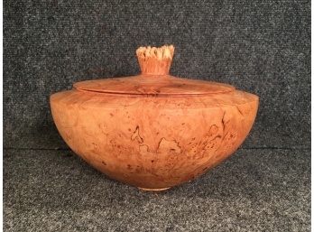 Free Edge Spalted Burl Maple Covered Jar / Vessel With Lid