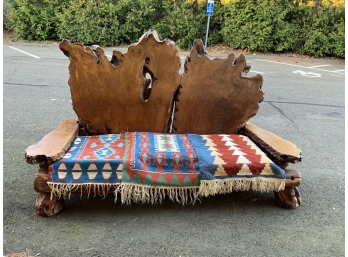 8' Redwood Burl Sculptural Sofa Attr. Burl Bros