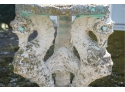Outdoor Stone Stool With Triple Sea Horse Motif