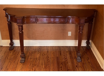 Mahogany English Lions Paw Foot Sideboard Console Table Server