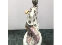 Oriental Warrior  Statue With Lady 12 Inches Tall