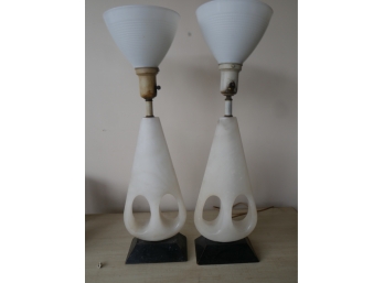 Beautiful Pair Of Stone Based Lamps