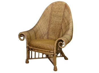 Large Woven Wicker Side Chair 39 X 30 X 48