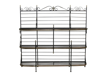 Vintage Solid Wrought Iron Metal Bakers Rack 74 X 18 X 70