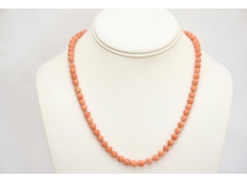 Lovely & Elegant Coral Bead Necklace Semi Precious Stones #36