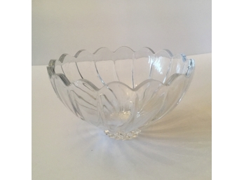 Scalloped Small Round Crystal Bowl