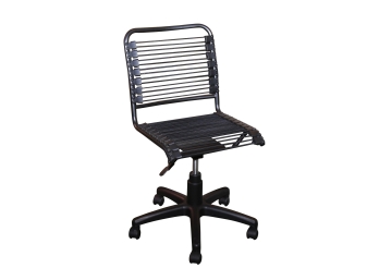 Modern Black Bungie Seat Rolling Desk Chair