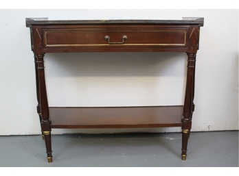Console Table With Gold Trim & Metal Wire Top Border 47L X 16W X 35H