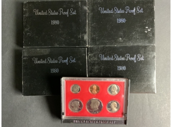 Four Sets Of 1980 United States Coin Sets