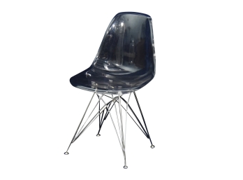MCM Chrome Leg Lucite Side Chair