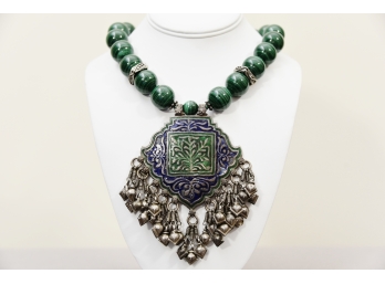 Jane Signorelli Malachite Pendant Necklace  With Tags Jewelry Lot #9