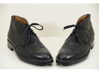 Giorgio Armani Black Leather Men's Shoes 10.5