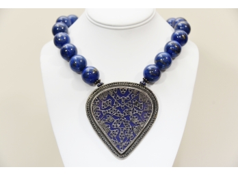 Jane Signorelli Blue Lapis Pendant Necklace Jewelry  Lot #14