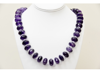 Purple/ Amethyst Faceted Toggle Necklace Jewelry Lot  #19