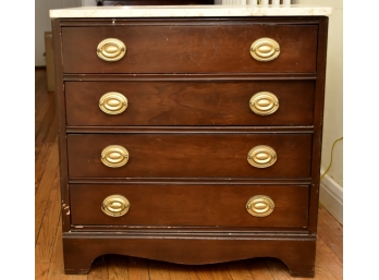 Four Drawer Marble Top Chest Of Drawers